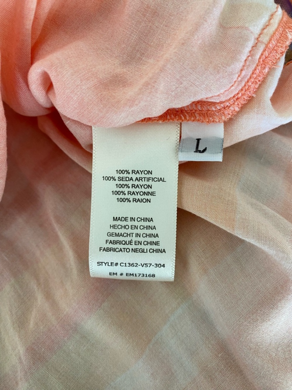 Cloth & Stone Orange Sunset Striped Button Down Blouse Size Large - Picture 6 of 7